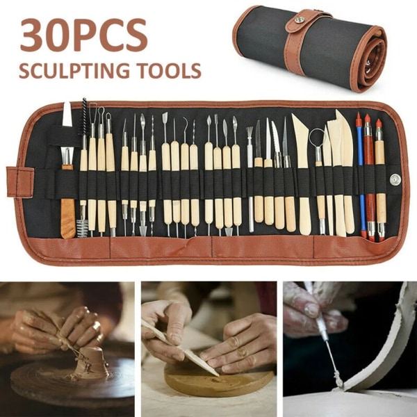 30-delade modelleringsverktyg Keramiska verktyg Set för lerskulptur