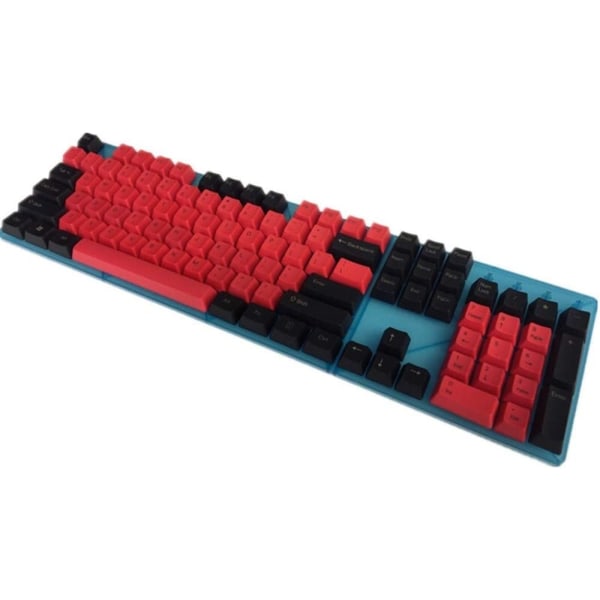 Blandat Röd Svart Tjock PBT 104 87 61 ISO ANSI Layout Profil Keycaps För mekaniskt tangentbord (axelkropp: Lägg till 4 nycklar ISO, Färg: Blank 87