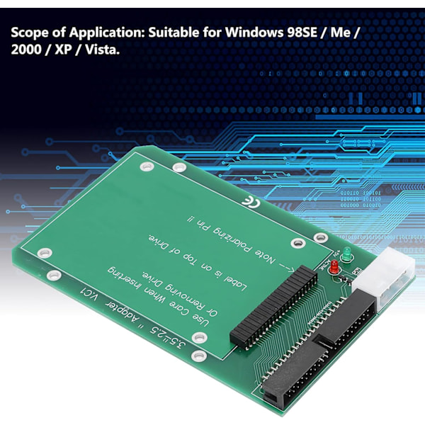 44 IDE till 40 stifts adapter PCB Adapter IDE till Pata Antibackinsert Design Widely Application Port Conversion Board för säkerhetskopiering av data