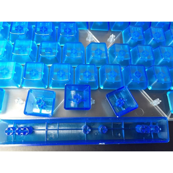 104 tangenter Translucidus Keycap Transparent ABS Tomma Keycaps Keycaps För switchar Mekaniskt speltangentbord (Färg: Blå)