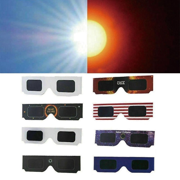 Solförmörkelseglasögon, pappersinramade UV-skyddsglasögon