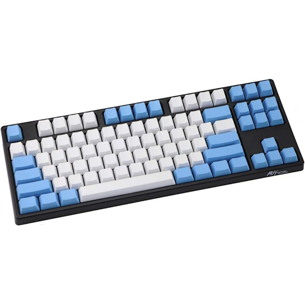 Tomma 87 nycklar Layout Tjock PBT Keycap Vit Blå Regndroppe Färgmatchande Keycaps (Färg: 87 KEY lägg till ISO)