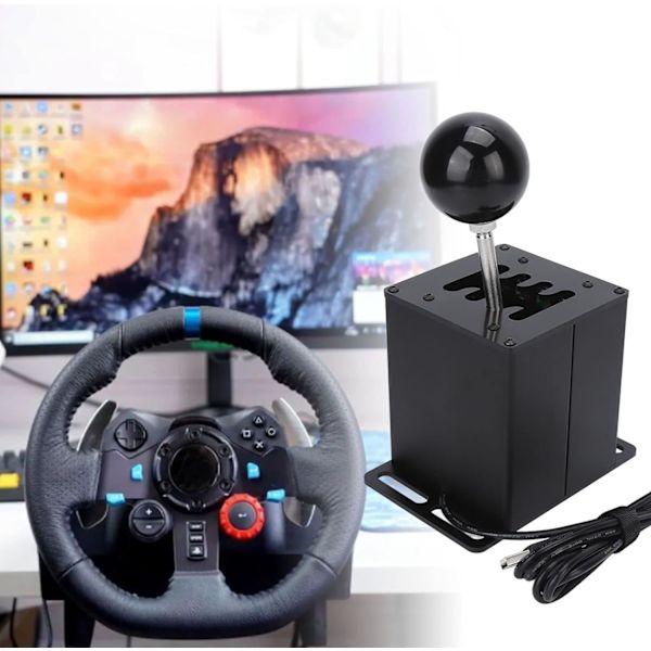 H Shifter Pc Sim Racing Shifter Black USB Simulator Shifter 7 RH Gear Shifter For Ats Ets Dust Wrc Sim Racing Game For For Logitech G29 G27 G25 G920