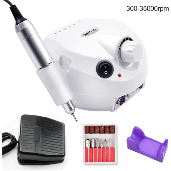 35000 RPM Elektrisk nagelborrmaskin set för pedikyr nagelfilsverktyg Nail art pedikyr naglar verktygssats (färg: 20W