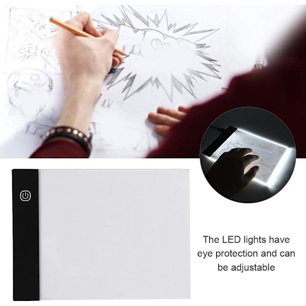 A5 LED Diamond Ritning Spårningsljus Pad Kit - Flip Books A5 Flipbook Kit Led Light Box Hand Ritning LED Board Ultra-Tunn Bärbar 9in
