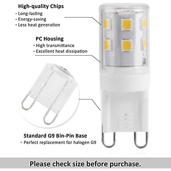 10st G9 2W 16LED Mini LED-lampor, keramisk bas Ögonskydd Dimbar design LED-lampor, energibesparande 30 Watt Halogen Ekvivalent för