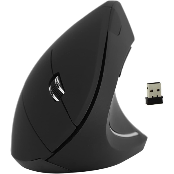 Joystick Mus Vertikal Mus Abs 2.4Ghzical 1600Dpi Wirelessomic Vertikal Gaming Mouse Non Delay För PC Laptop Svart (Svart)