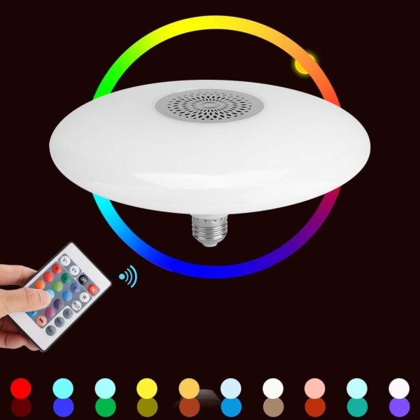 30W E27 RGB LED-lampa, med fjärrkontrolllampa, Bluetooth talande musikspelare RGB LED-ljus för sovrum, matsalar, gångar,