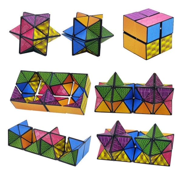 3D-geometri Variabel Rubiks kub Anti stress relief Hand Flip Diverse Pussel Cube fingertopsleksak