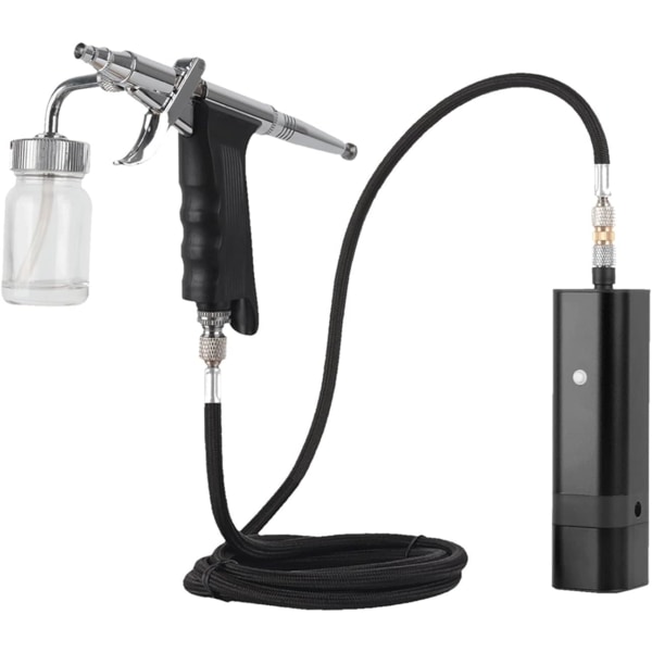 Airbrush Kompressor Kit med Sifon Trigger Typ Spraypistol för Art Model Kroppsmålning Artist Makeup Nageltatueringar Tårtverktyg (Färg: TM80S