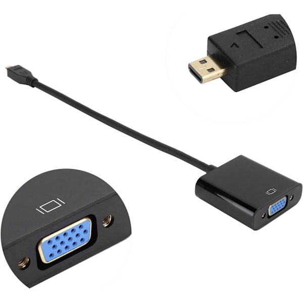Raspberry Pi Mini Till Vga Hdmi Till Vga Adapter Micro Hdmi Till Vga Video Converter Adapter 1080P För Raspberry Pi 4B Med Power