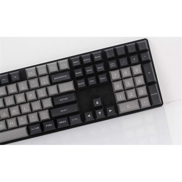Black-Deep Grey 112 tangenter PBT DSA Keycaps Layout - etsade och tomma för switchar Mekaniskt tangentbord (Färg: Print)
