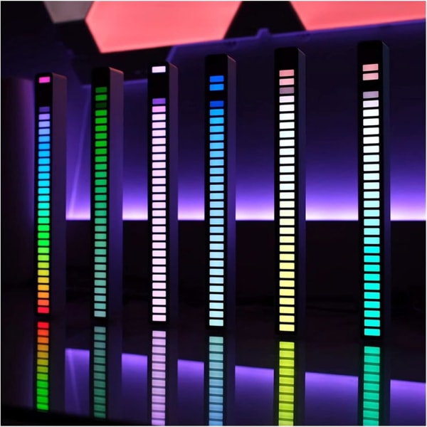 Solnedgångslampa Bil LED Strip Musik Ljudkontroll Rytmljus, atmosfärsljus, energibesparande omgivande lampa för självmedialjus (färg