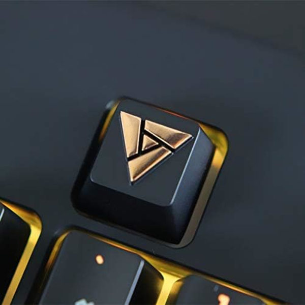 1 bit zink aluminiumlegering cap för mekaniskt tangentbord Artefakt Logotyp Stereoskopisk relief Keycap R4 Höjd (Färg: Svart)