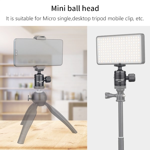 ARTCISE GH6 720° kolfiberstativ Panoramic Gimbal Pan Head Kulfäste för teleobjektiv DSLR-kamera