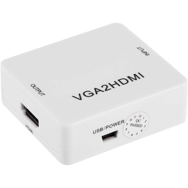 Vga till hdmi-omvandlare sladdkonverterare Mini Vga till hdmi-omvandlare 1080P Vga2Hdmi-adapter för PC Laptop Dvd till Hdtv-projektor