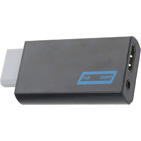 För Wii till HDMI-omvandlare För Wii till HDMI-adapter Plast Svart Full Hd för Wii till HDMI 1080P Konverteradapter 3,5 mm utgång Video för o