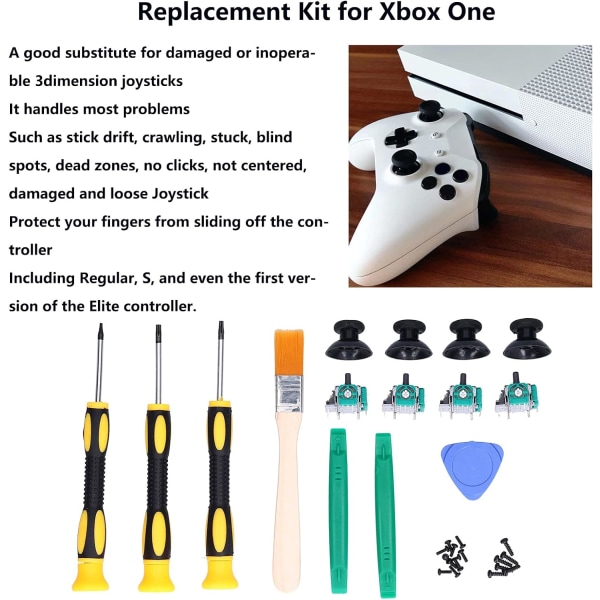 Analog joystick för ersättning för Xbox One Abs Metal Qm21070961 4-pack reparationsverktygssats Hållbara kontrollerdelar