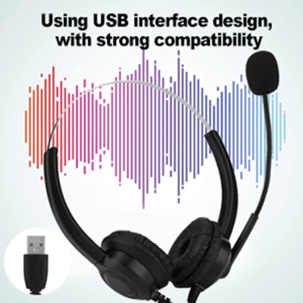 USB Headset Funktion Call Center USB Headset Brusreducerande USB Call Center Headset med mikrofon USB hörlurar