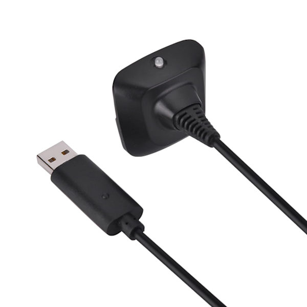 Laddningskabel USB laddare i ren koppar för Microsoft för Xbox 360 trådlös handkontroll USB -laddare Snabbladdningskabel (Vit) (svart)