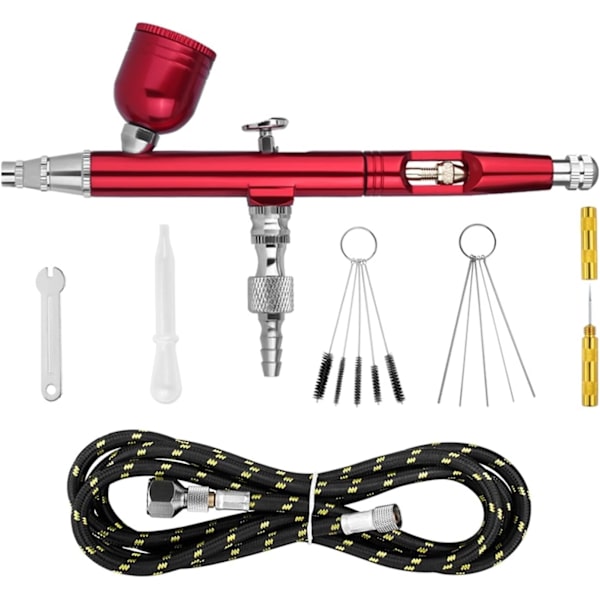 Airbrush Tool Dual Action Gravity Feed 0,3 mm munstycke Spray Gun Cake Dekorationsborstar för smink Nagelmanikyr Tatuering Målarhalm (Färg: