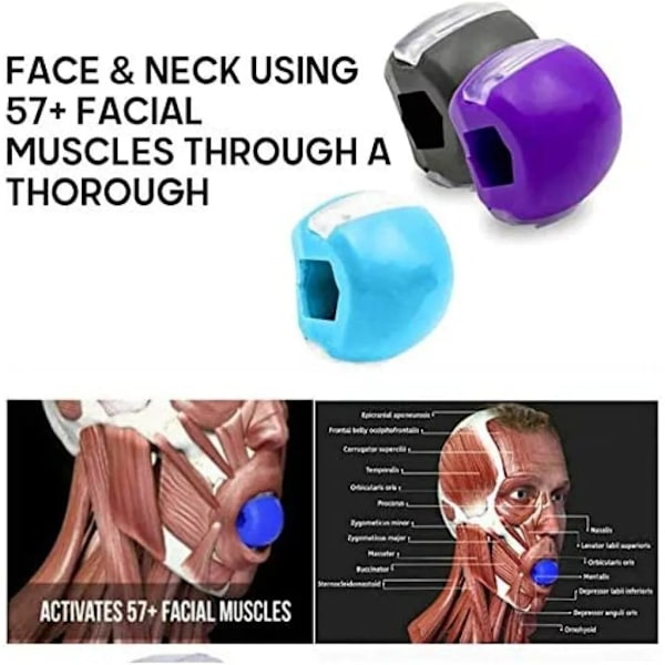 Käktränare, Jawline Exerciser, Jaw Exerciser Beautiful Jawline, 3 stycken