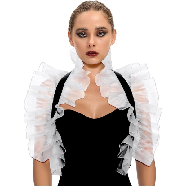 Halloween kostym Accessoar viktoriansk mesh mantel halsduk axelomslag med volanger krage