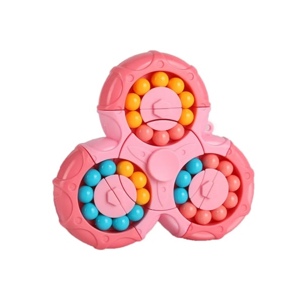 IQ-spel Rubik's Cube Toy, Spin Finger 3D-pussel, Fidget Spinner, Rubik's Cube Puzzle, Six-Side Spinning Top Magic Bean rosa