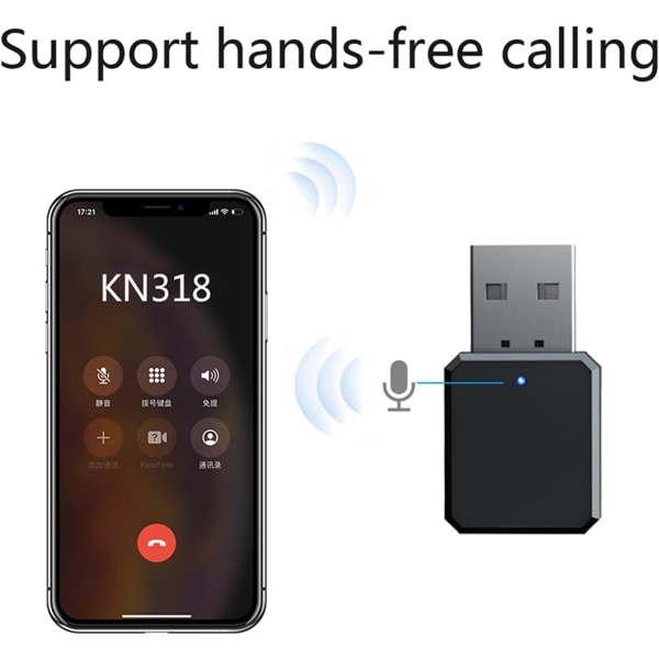 Biladapter USB Bluetooth 5.1 Audio Receiver 3,5 mm AUX-jack RCA Stereo Music Trådlös adapter för bilansluten högtalarförstärkare Handsfreesamtal