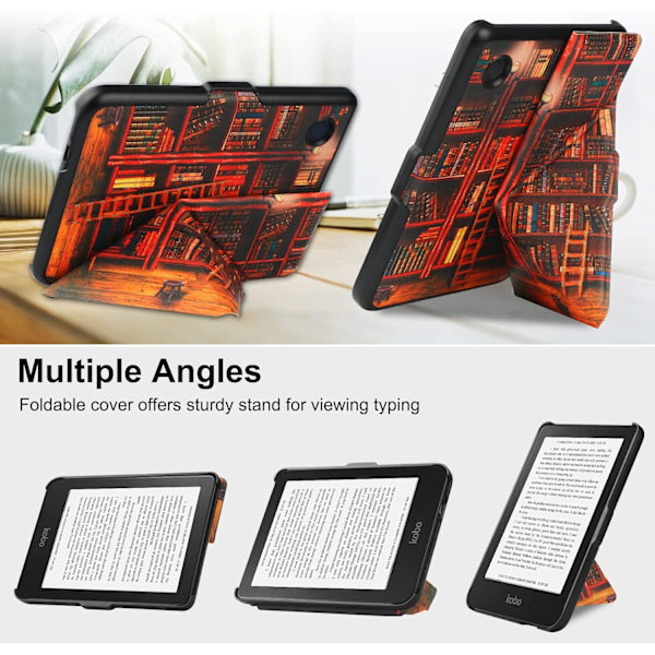 Slimshell- case för 6" Tolino Shine 4 (2022) / Kobo Clara 2E (2022) släppt, Slim Fit Stand Cover med Auto Sleep/Wake för Kobo Clara 2E 6-tums-bibliotek