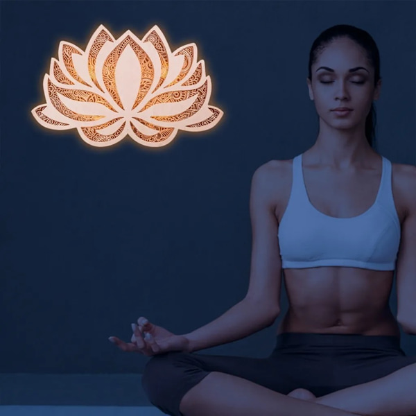 LED Nattljus Lotus Flower Mandala YOGA LED Ljus Hängande Vägg Skulptur Lampa Vägglampa Dekorativ