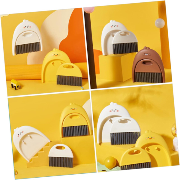 1 Set Mini Kvast Set Bilar Borste Desktop Kvast Kit Damm för bil Luftventil Litet rengöringsverktyg Liten borste och sopskyffel Multifunktionsvispa Kvastdamm