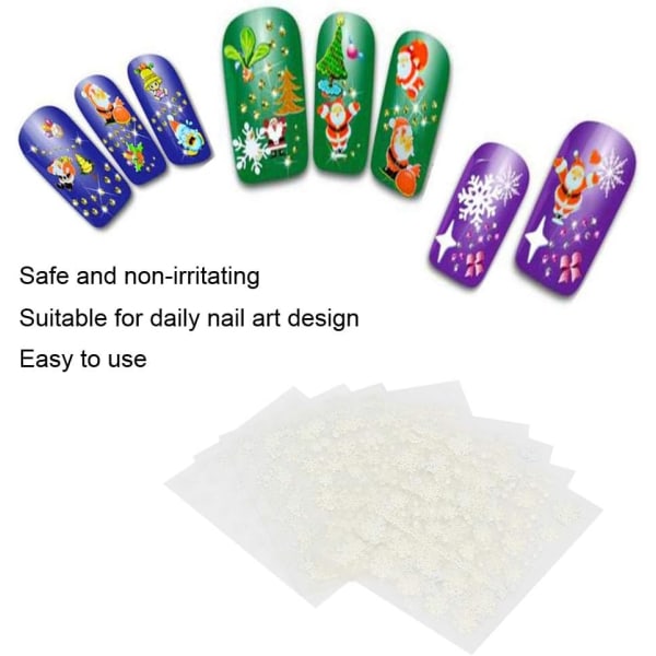 Nail Snowflake Stickers Konst Vita Naglar 12st Jultema Nail Art Sticker Nageldekaler Dekaler Gör-det-själv-överföringsdekaler Dekoration Verktygsnöflinga