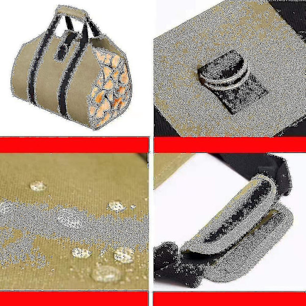 Vattentät vedförvaringsväska för utomhusbruk, bärbar skogsväska, kaki