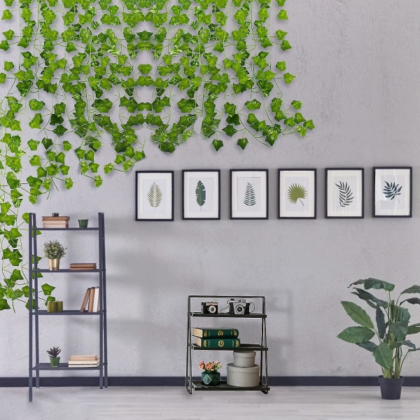 3-pack konstgjord falsk vinranka, 21 fot falsk murgröna falska växter gröna löv hängande vinrankor växt vinrankor dekoration för hemköket