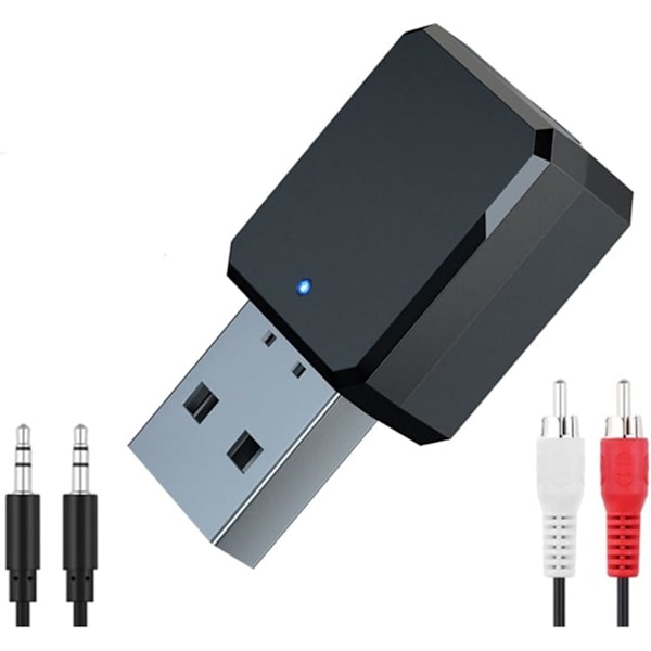 Biladapter USB Bluetooth 5.1 Audio Receiver 3,5 mm AUX-jack RCA Stereo Music Trådlös adapter för bilansluten högtalarförstärkare Handsfreesamtal