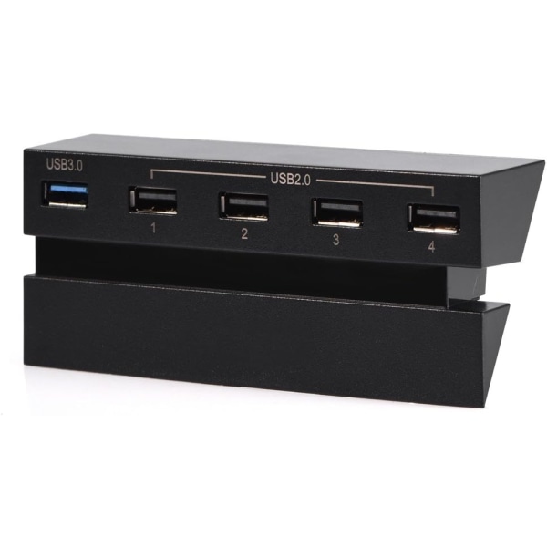 USB Hub för PS4 USB Hub för PS4-konsol Abs Black High Speed ​​5 Ports USB Hub 2.0 3.0 Expansion Hub Controller Adapter för Ps4-spelkonsol