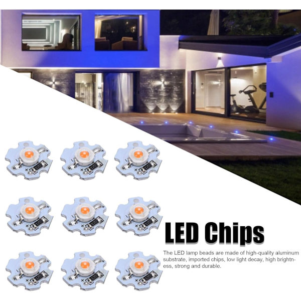 Led Chip Aluminium Led Chip 25 st 0,5 W 5 V High Power LED Lamp Bead Ljuskälla Chip med aluminiumplatta (Rosa)
