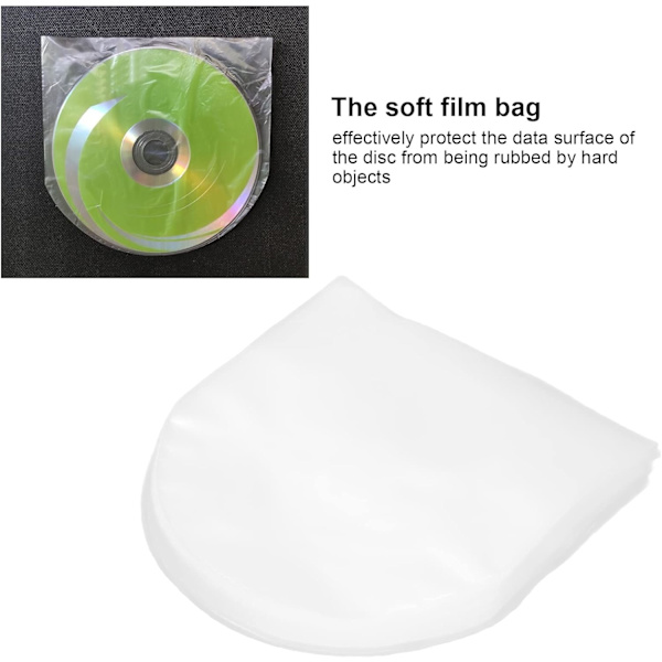 CD-dvd-innerfodral CD-fodral Plastinnerfodral Polyeten (Pe) 100st CD-Dvd-innerfodral Transparent plastfodral för 5 tums cd och dvd