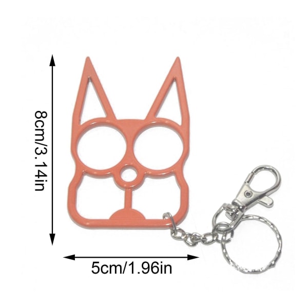 Cat Ear Nyckelring Två Fingrar Kedja Självförsvar Nödläge Fönsterbrytare Katt Nyckelring orange