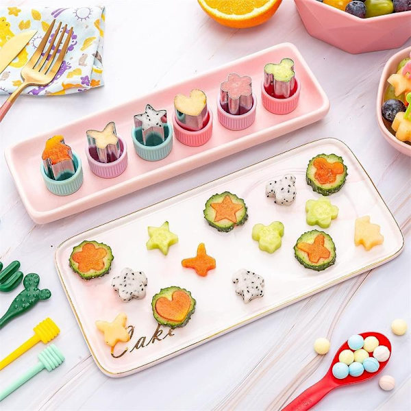 Set 32 bitar smörgåsutskärare för barn med grönsaksutskärare, lättskärande kakutskärare lunchlåda tillbehör