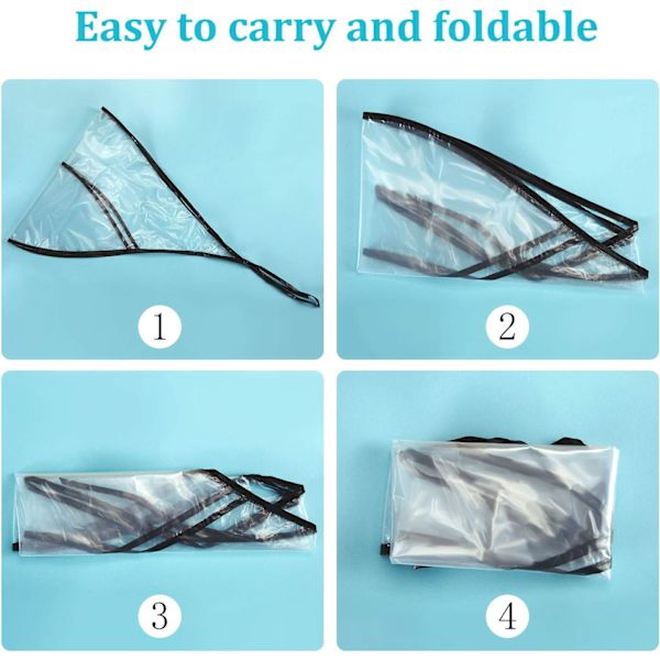 6 delar regnhuv med visir Klar vattentät regnscarf Regnmössor i plast för kvinnor Dam Regnkläder Black Edge One Size Black Edge One Size