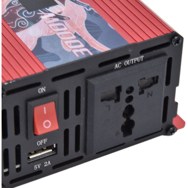 Inverter 12V till 240V, Pure Sine Wave Inverter, 3000W Car Inverter, Power Inverter med Display Aluminiumlegering, för TV, Kylskåp,