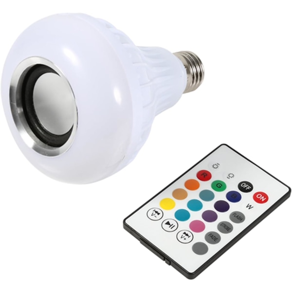 E27 12W LED RGB-musiklampa, Bluetooth högtalarlampa, med fjärrkontroll Trådlös musiklampa Lampa för barer, KTV, internetkaféer,