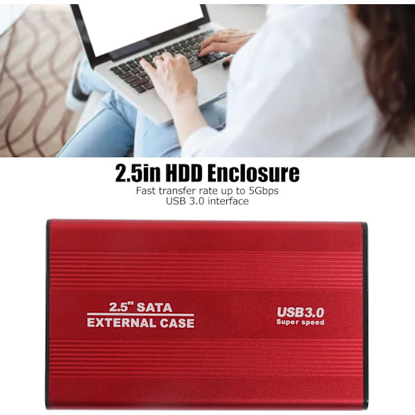 Extern hårddiskhölje Hårddiskhölje Hårddiskhölje i aluminiumlegering 2,5 tum 4 Tb LED-indikering Aluminiumhölje Hot Swappable 5 Gbps