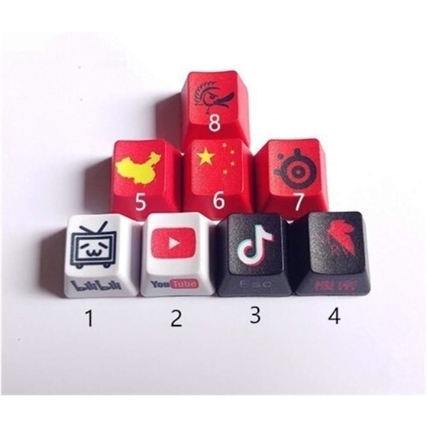 1 stycke anpassad förtjockad PBT Dye Sublimation Key Cap Mekanisk tangentbord Keyboard R4 Höjdprofil (Färg: Modell 7)