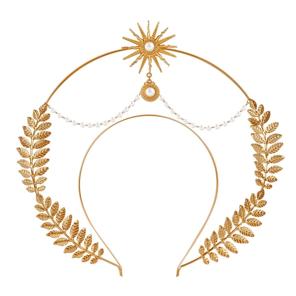 Halo crown pannband grekisk gudinna huvudbonad huvudbonad för kvinnor coplay (y-guld)
