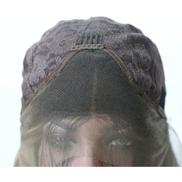 Hårförlängningar Fashian Handvävd Peruk Set Front Spets Kemisk Fiber Peruk Svart Medium Långt Rakt hår Svart Peruk Set (Färg: Svart, Storlek