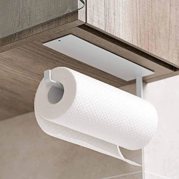 Köksrullehållare utan borrhål, väggmonterad hushållspappersrullhållare, aluminiumpappersrullehållare, hushållsrullehållare