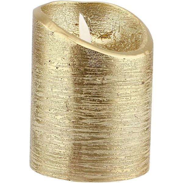 LED Flameless Candles Light, Gold Swinging Flame Electric Candle Lights, Batteridrivet rökfritt LED värmeljus för heminredning,